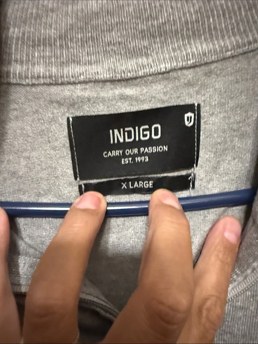 Indigo Men’s Cardigan Gray Full-Zip Sweater-XL